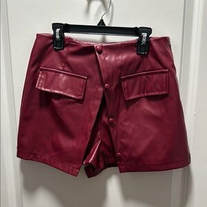 Vestique Red Skorts High-Waisted Tailored